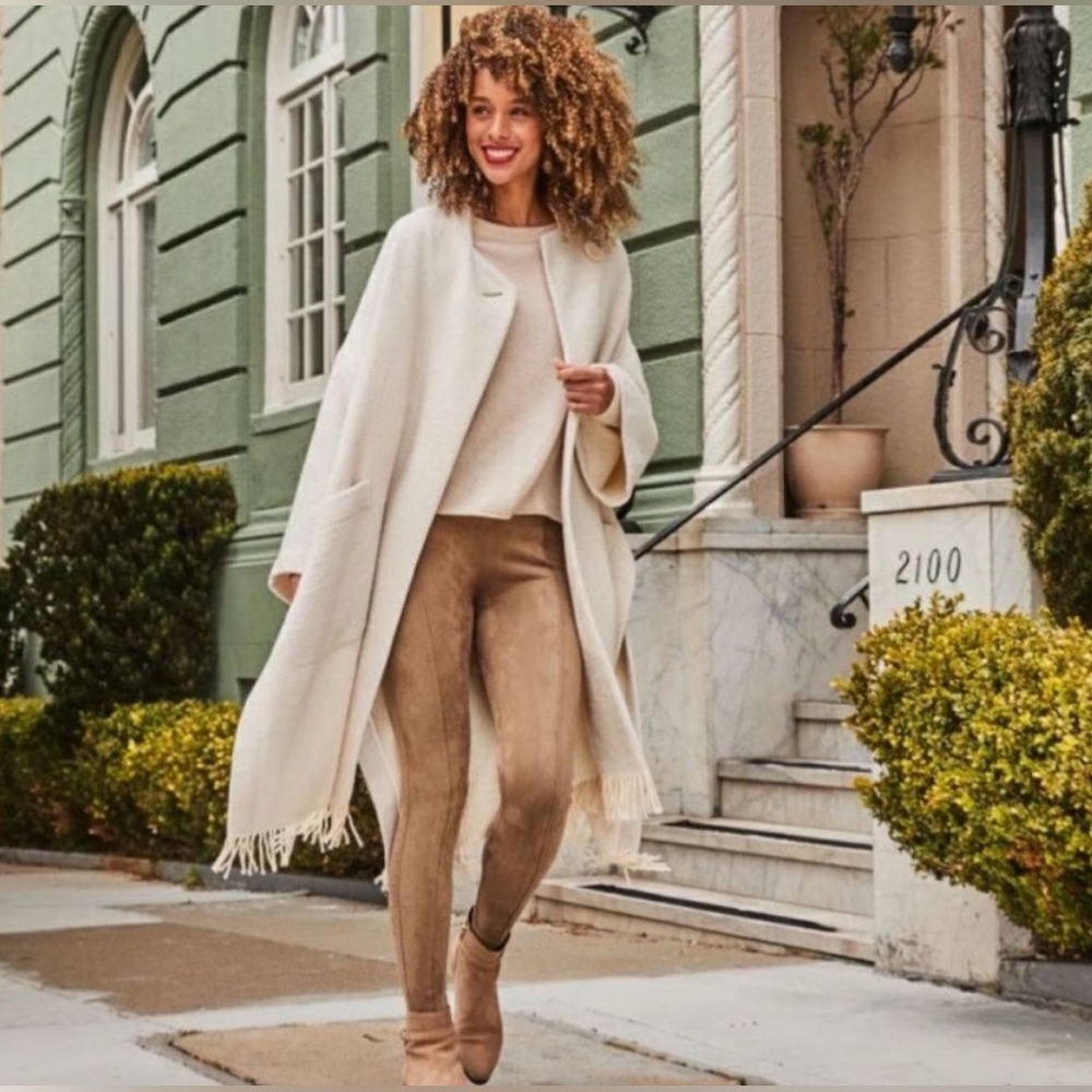 NEVER WORN - Spanx Faux Suade Front Seam Camel Tan Leggings - , XL.